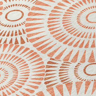 Piper Looms Chantille Circles ACN877 Coral Machine Washable Area Rug Swatch Image
