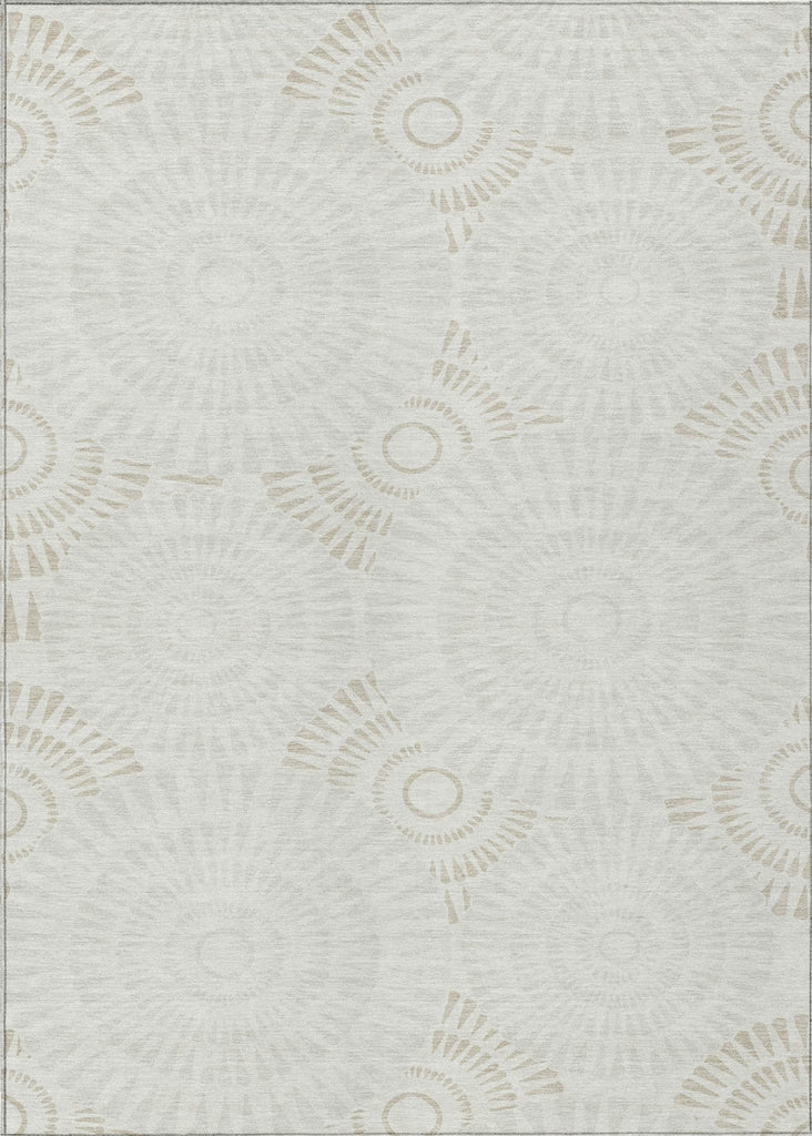 Piper Looms Chantille Circles ACN877 Ivory Machine Washable Area Rug main image