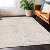 Piper Looms Chantille Circles ACN877 Pink Machine Washable Area Rug Lifestyle Image Feature