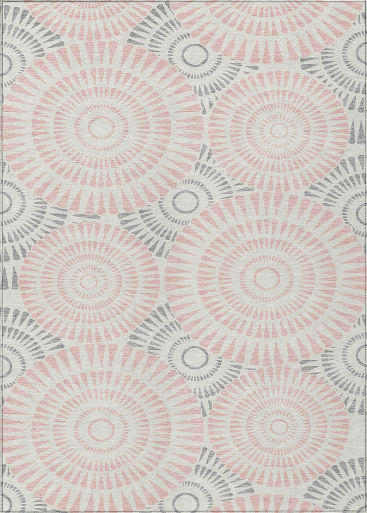 Piper Looms Chantille Circles ACN877 Pink Machine Washable Area Rug main image