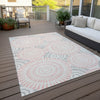 Piper Looms Chantille Circles ACN877 Pink Machine Washable Area Rug Outdoor Lifestyle Image Feature