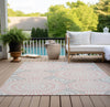 Piper Looms Chantille Circles ACN877 Pink Machine Washable Area Rug Outdoor Lifestyle Image Feature