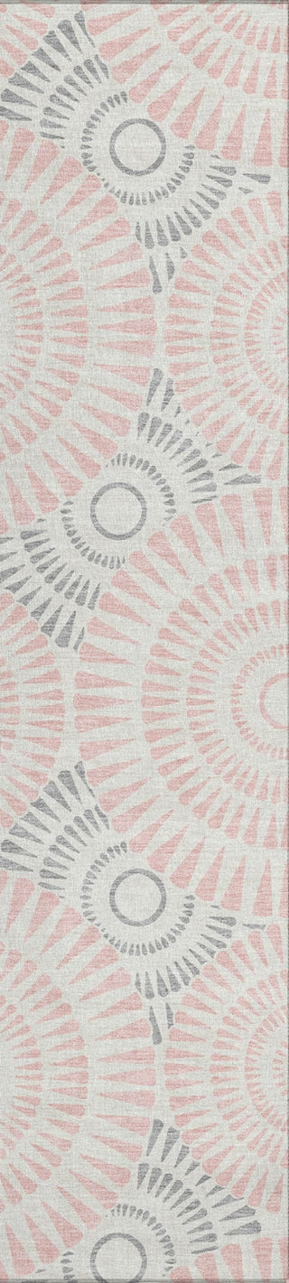 Piper Looms Chantille Circles ACN877 Pink Machine Washable Area Rug Runner Main Image