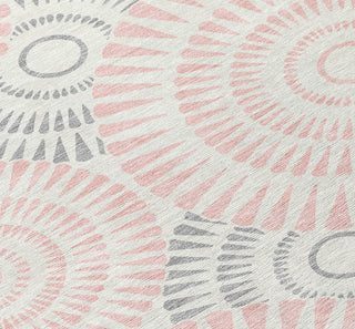 Piper Looms Chantille Circles ACN877 Pink Machine Washable Area Rug Swatch Image