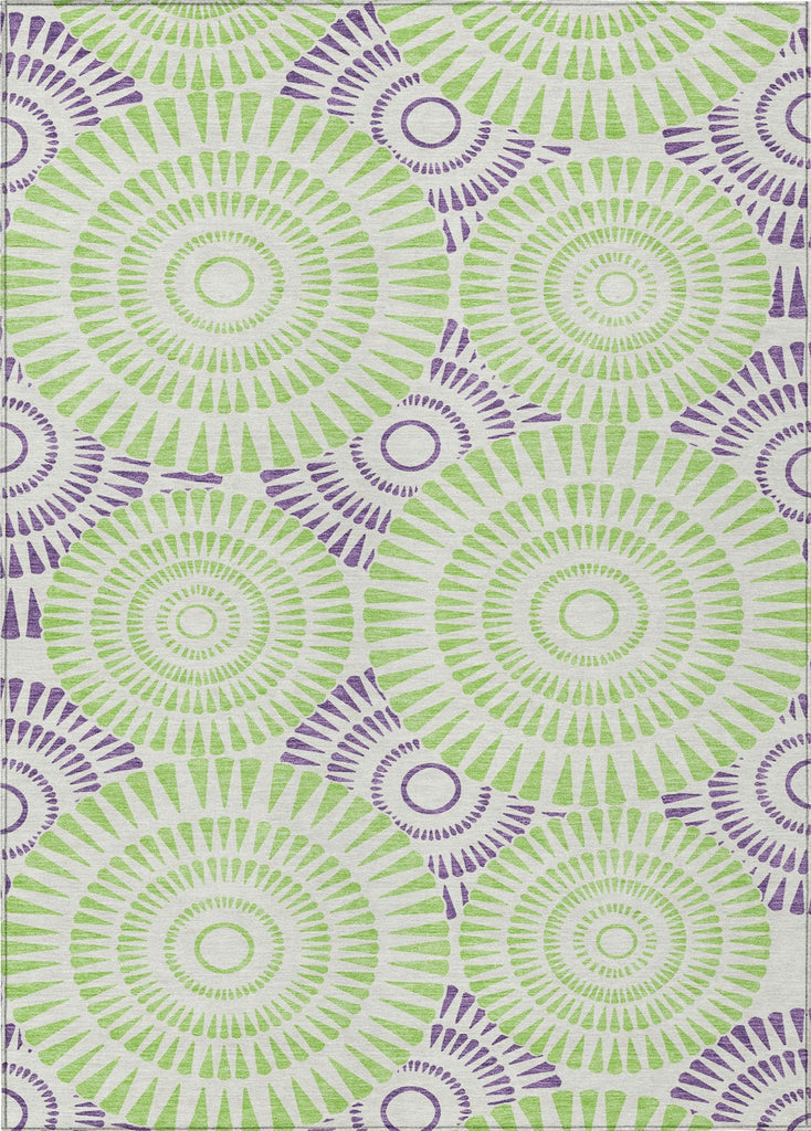 Piper Looms Chantille Circles ACN877 White Machine Washable Area Rug main image