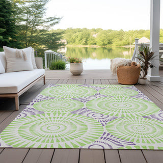 Piper Looms Chantille Circles ACN877 White Machine Washable Area Rug Outdoor Lifestyle Image Feature