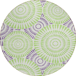 Piper Looms Chantille Circles ACN877 White Machine Washable Area Rug Round Main Image