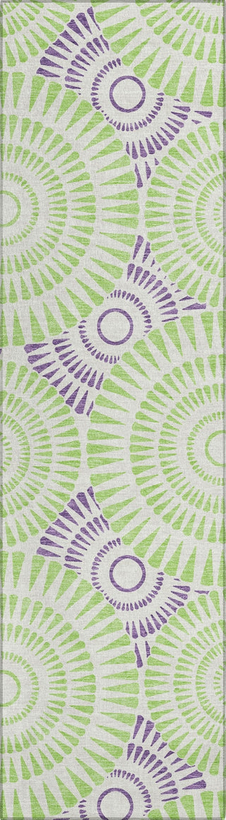 Piper Looms Chantille Circles ACN877 White Machine Washable Area Rug Runner Main Image