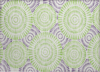 Piper Looms Chantille Circles ACN877 White Machine Washable Area Rug Scatter Main Image