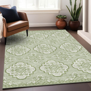 Piper Looms Chantille Medallions ACN878 Aloe Machine Washable Area Rug Lifestyle Image Feature