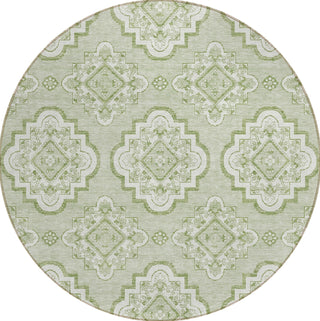 Piper Looms Chantille Medallions ACN878 Aloe Machine Washable Area Rug Round Main Image