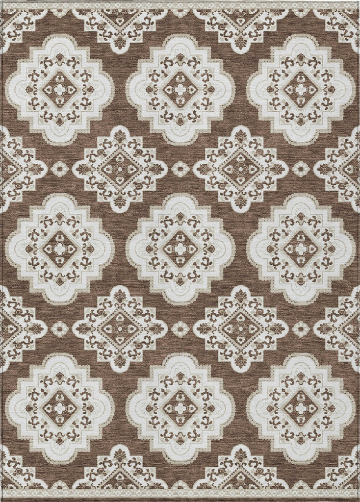 Piper Looms Chantille Medallions ACN878 Brown Machine Washable Area Rug main image