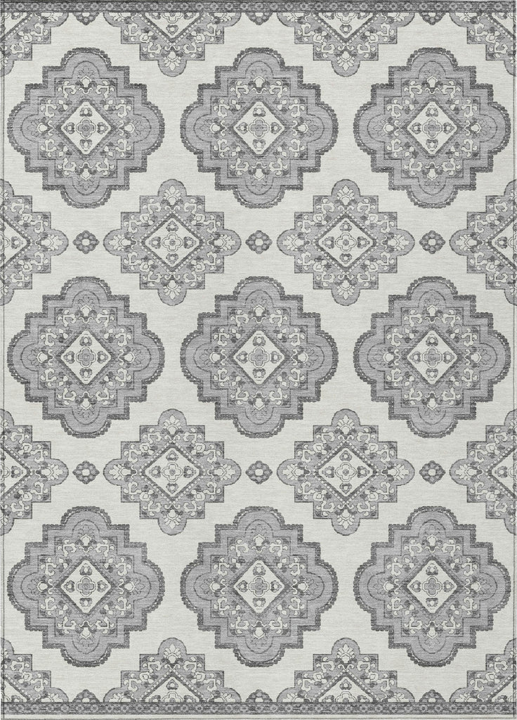 Piper Looms Chantille Medallions ACN878 Gray Machine Washable Area Rug main image
