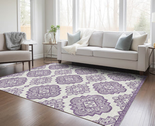Piper Looms Chantille Medallions ACN878 Lavender Machine Washable Area Rug Lifestyle Image Feature