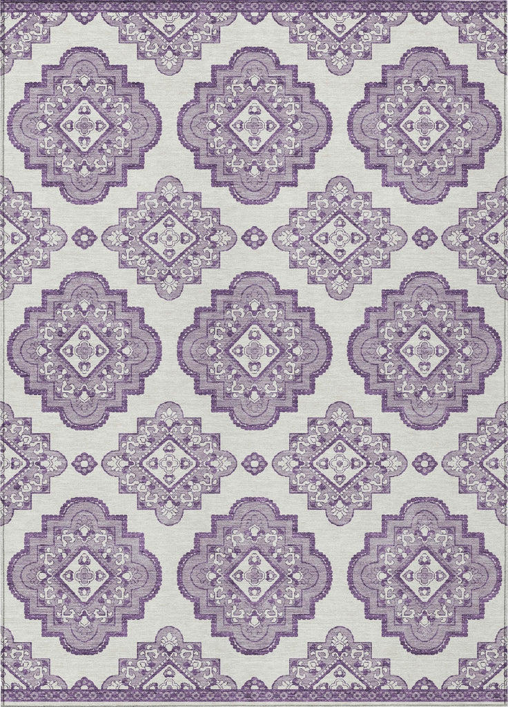 Piper Looms Chantille Medallions ACN878 Lavender Machine Washable Area Rug main image