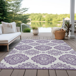 Piper Looms Chantille Medallions ACN878 Lavender Machine Washable Area Rug Outdoor Lifestyle Image Feature