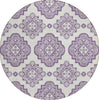 Piper Looms Chantille Medallions ACN878 Lavender Machine Washable Area Rug Round Main Image