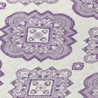 Piper Looms Chantille Medallions ACN878 Lavender Machine Washable Area Rug Swatch Image