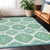 Piper Looms Chantille Medallions ACN878 Lime Machine Washable Area Rug Lifestyle Image Feature
