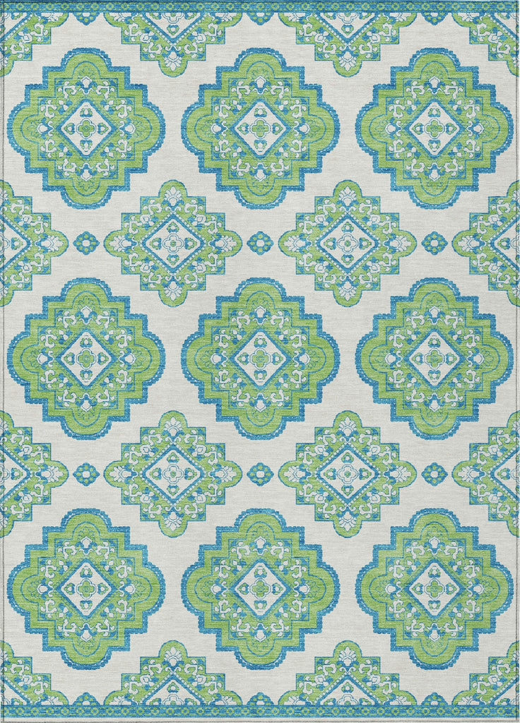 Piper Looms Chantille Medallions ACN878 Lime Machine Washable Area Rug main image
