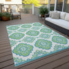 Piper Looms Chantille Medallions ACN878 Lime Machine Washable Area Rug Outdoor Lifestyle Image Feature