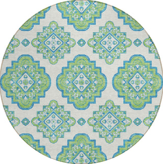 Piper Looms Chantille Medallions ACN878 Lime Machine Washable Area Rug Round Main Image