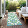 Piper Looms Chantille Medallions ACN878 Lime Machine Washable Area Rug Runner Outdoor Lifestyle Image Feature