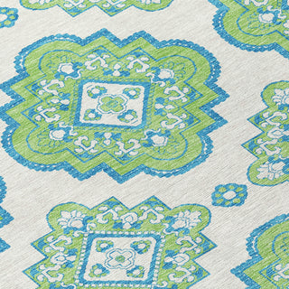Piper Looms Chantille Medallions ACN878 Lime Machine Washable Area Rug Swatch Image