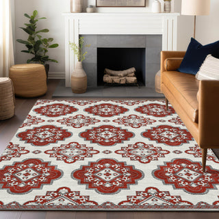 Piper Looms Chantille Medallions ACN878 Red Machine Washable Area Rug Lifestyle Image Feature