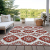 Piper Looms Chantille Medallions ACN878 Red Machine Washable Area Rug Outdoor Lifestyle Image Feature