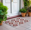Piper Looms Chantille Medallions ACN878 Red Machine Washable Area Rug Scatter Outdoor Lifestyle Image Feature