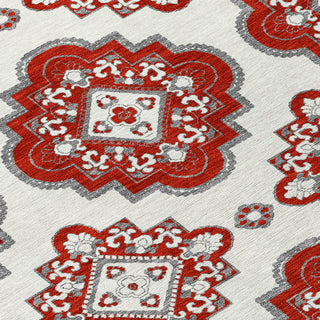 Piper Looms Chantille Medallions ACN878 Red Machine Washable Area Rug Swatch Image