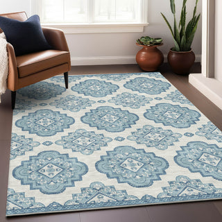 Piper Looms Chantille Medallions ACN878 Teal Machine Washable Area Rug Lifestyle Image Feature