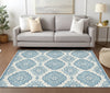Piper Looms Chantille Medallions ACN878 Teal Machine Washable Area Rug Lifestyle Image Feature