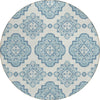 Piper Looms Chantille Medallions ACN878 Teal Machine Washable Area Rug Round Main Image