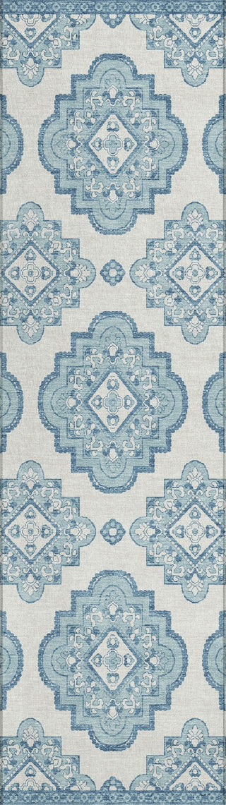 Piper Looms Chantille Medallions ACN878 Teal Machine Washable Area Rug Runner Main Image