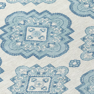 Piper Looms Chantille Medallions ACN878 Teal Machine Washable Area Rug Swatch Image