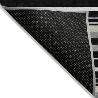 Piper Looms Chantille Stripes ACN879 Black Machine Washable Area Rug Backing Image