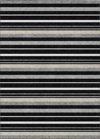 Piper Looms Chantille Stripes ACN879 Black Machine Washable Area Rug main image