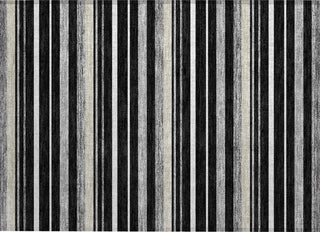 Piper Looms Chantille Stripes ACN879 Black Machine Washable Area Rug Scatter Main Image