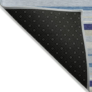Piper Looms Chantille Stripes ACN879 Blue Machine Washable Area Rug Backing Image