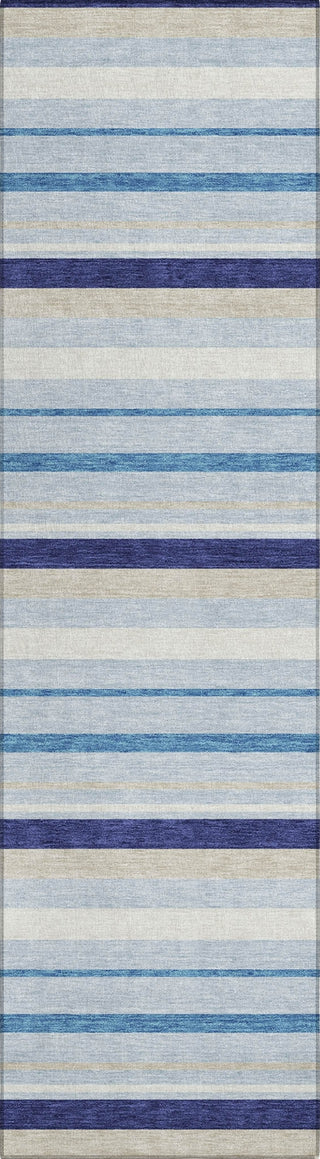 Piper Looms Chantille Stripes ACN879 Blue Machine Washable Area Rug Runner Main Image