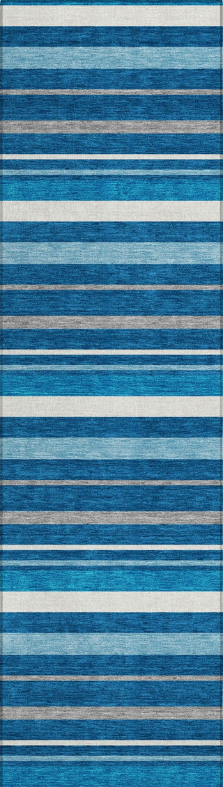 Piper Looms Chantille Stripes ACN879 Denim Machine Washable Area Rug Runner Main Image
