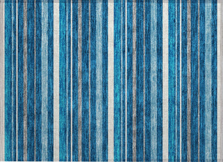 Piper Looms Chantille Stripes ACN879 Denim Machine Washable Area Rug Scatter Main Image