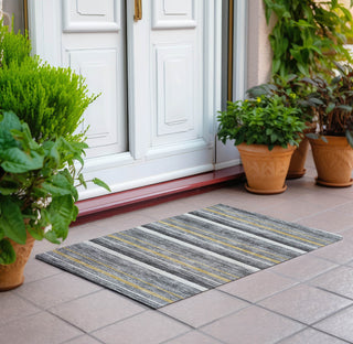 Piper Looms Chantille Stripes ACN879 Gray Machine Washable Area Rug Scatter Outdoor Lifestyle Image Feature