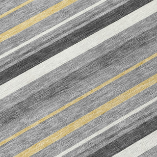 Piper Looms Chantille Stripes ACN879 Gray Machine Washable Area Rug Swatch Image