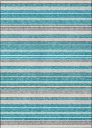 Piper Looms Chantille Stripes ACN879 Teal Machine Washable Area Rug main image