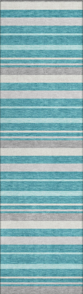 Piper Looms Chantille Stripes ACN879 Teal Machine Washable Area Rug Runner Main Image