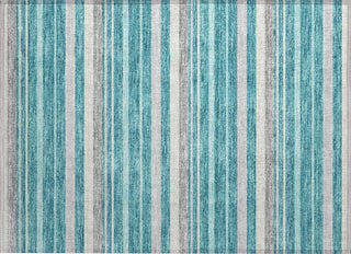 Piper Looms Chantille Stripes ACN879 Teal Machine Washable Area Rug Scatter Main Image