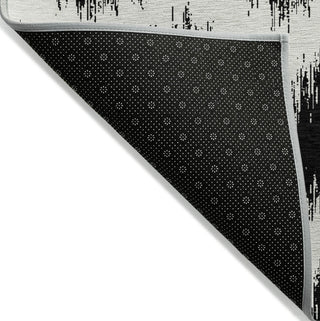 Piper Looms Chantille Chevron ACN880 Black Machine Washable Area Rug Backing Image